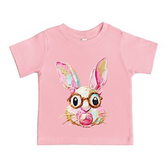 Bunny Face Textured Paint - Toddler Short Sleeve Graphic T-Shirt