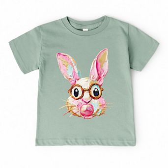 Bunny Face Textured Paint - Toddler Short Sleeve Graphic T-Shirt