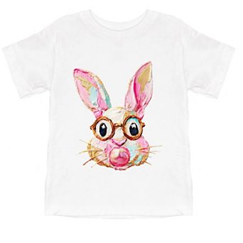 Bunny Face Textured Paint - Toddler Short Sleeve Graphic T-Shirt