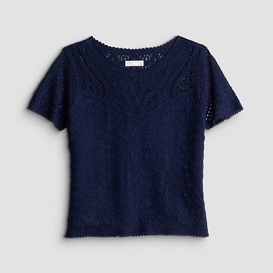 Women's LC Lauren Conrad Crochet Sweater Tee