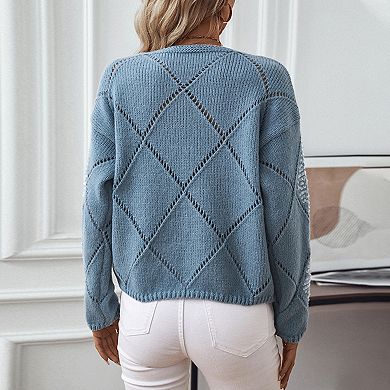 Women's Sparkled Sweater Loose Fit Long Sleeve Glitter Pullover for Casual and Festive Occasions