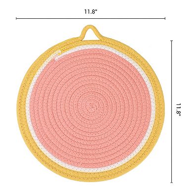 Farmhouse Round Placemats Set of 6 Woven Placemats for Dining Table Decor Kitchen Table Mat 11.8inch
