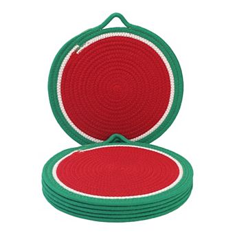 Farmhouse Round Placemats Set of 6 Woven Placemats for Dining Table Decor Kitchen Table Mat 11.8inch