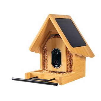 Smart Solar Bamboo Bird Feeder with 3MP AI Camera, 144° Wide-Angle Lens and Daily Video Highlights