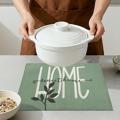 Plastic Placemats Set of 6 Placemats for Dining Table Indoor Outdoor Kitchen Table Mat 17.7*11.8inch