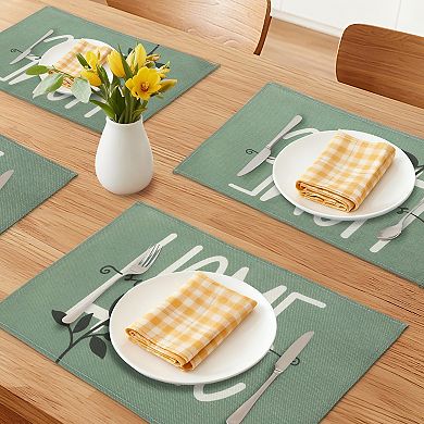 Plastic Placemats Set of 6 Placemats for Dining Table Indoor Outdoor Kitchen Table Mat 17.7*11.8inch