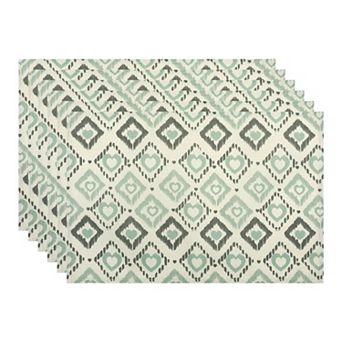 Plastic Placemats Set of 6 Placemats for Dining Table Indoor Outdoor Kitchen Table Mat 17.7*11.8inch