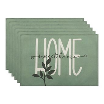 Plastic Placemats Set of 6 Placemats for Dining Table Indoor Outdoor Kitchen Table Mat 17.7*11.8inch