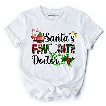 Santa’s Favorite Doctor T-Shirt, Classic Christmas Tee
