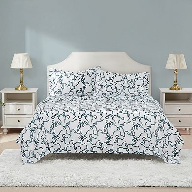 Truly Soft Printed Bow Sheet Set with Pillowcases