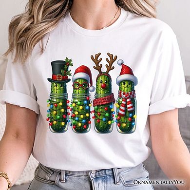 Christmas Pickles T-Shirt, Festive Holiday Cucumber Holiday Tee