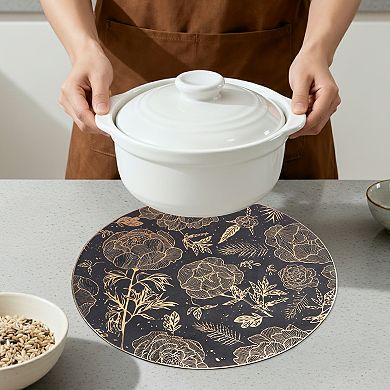 Placemats Set of 6 for Kitchen Dining Table Decor Table Placemats Wipeable Floral Table Mat 15inch