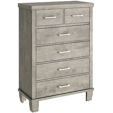 Tall 6-Drawer Dresser, Wooden Chest with Storage for Bedroom & Living Room
