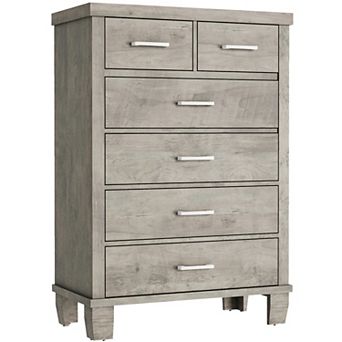 Tall 6-Drawer Dresser, Wooden Chest with Storage for Bedroom & Living Room