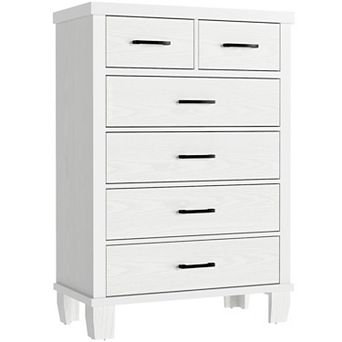 Tall 6-Drawer Dresser, Wooden Chest with Storage for Bedroom & Living Room