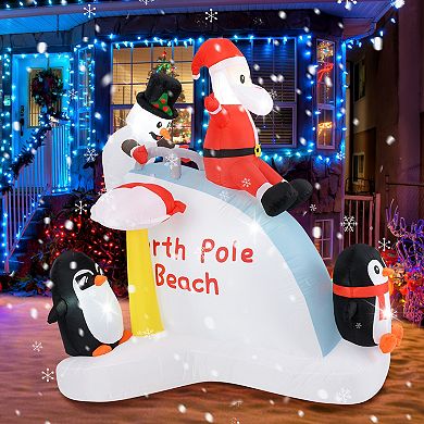 Gymax 6 Ft Christmas Inflatable w/ LED lights Lighted Xmas Inflatable Indoor/Outdoor