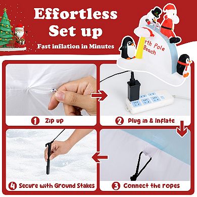 Gymax 6 Ft Christmas Inflatable w/ LED lights Lighted Xmas Inflatable Indoor/Outdoor