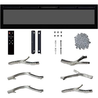 72" Smart Electric Fireplace, In-Wall Recessed/Wall Mount, WiFi Remote Touch Control