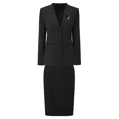 chinese dress ladies XS 1940s Dress and Jacket Set Belted Black Suit Set  Style & Salvage