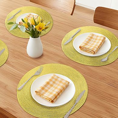 Farmhouse Placemats Set of 6 Woven Placemats for Dining Table Decor Kitchen Table Mat 15inch