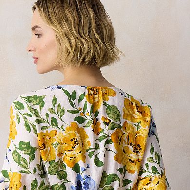 Petite LC Lauren Conrad Short Sleeve V-Neck Blouse