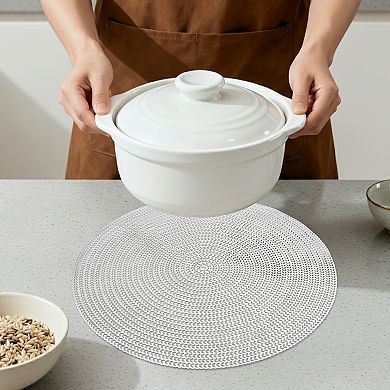 Round Placemats Set of 6 Hollow Design Placemats for Dining Table Decor Kitchen Table Mat 15inch