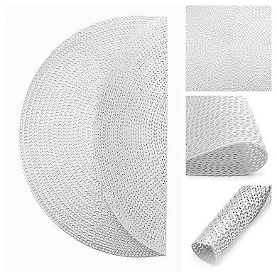 Round Placemats Set of 6 Hollow Design Placemats for Dining Table Decor Kitchen Table Mat 15inch