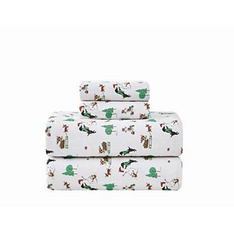 Truly Soft Holiday Dogs Cotton Flannel Sheet Set with Pillowcases