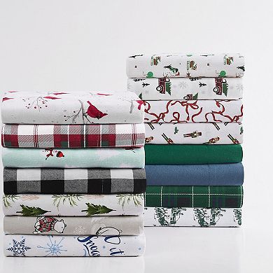 Truly Soft Holiday Dogs Cotton Flannel Sheet Set with Pillowcases