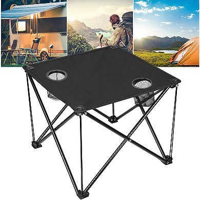Portable Folding Camping Table with Cup Holders & Carry Bag Lightweight Picnic Desk