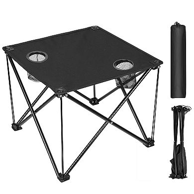 Portable Folding Camping Table with Cup Holders & Carry Bag Lightweight Picnic Desk