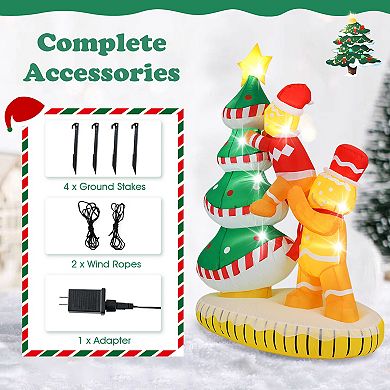 Gymax 7 ft Inflatable Christmas Tree w/ 7 Internal LED Lights & Built-in Fan for Yard Outdoor