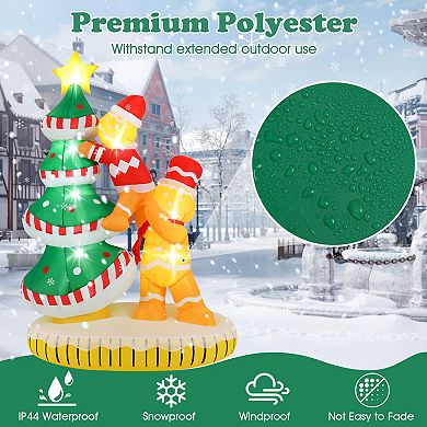 Gymax 7 ft Inflatable Christmas Tree w/ 7 Internal LED Lights & Built-in Fan for Yard Outdoor