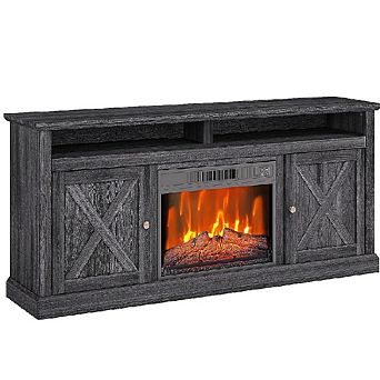 Fireplace TV Stand for 67" TVs, 23" Electric Fireplace & Media Console with Remote