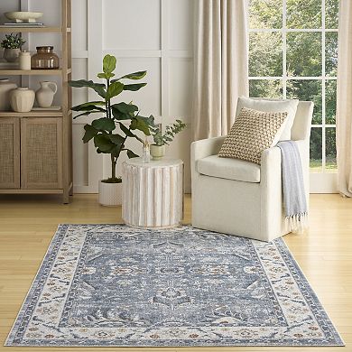 Nourison Astra Bordered Vintage Washable Indoor Area Rug