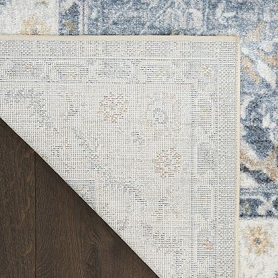 Nourison Astra Bordered Vintage Washable Indoor Area Rug