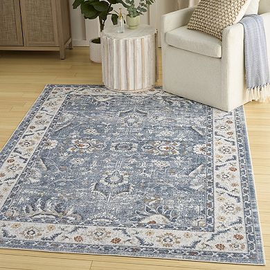 Nourison Astra Bordered Vintage Washable Indoor Area Rug