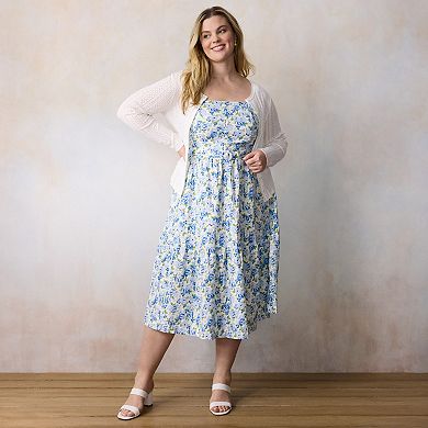 Plus Size LC Lauren Conrad Sleeveless Tiered Midi Dress