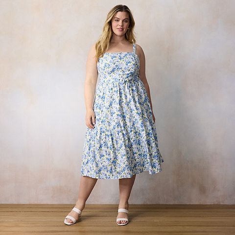 Женские платья LC Lauren Conrad Plus Size LC Lauren Conrad Sleeveless Tiered Midi Dress