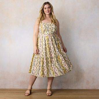 Plus Size LC Lauren Conrad Sleeveless Tiered Midi Dress