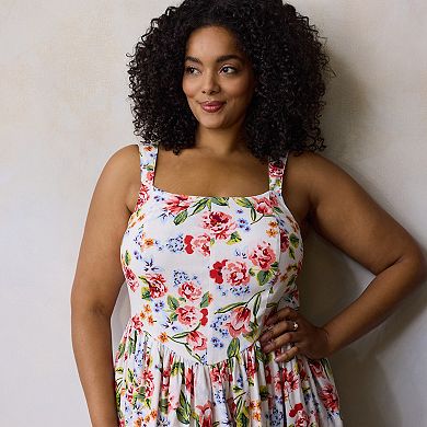 Plus Size LC Lauren Conrad Seamed Bodice Midi Dress