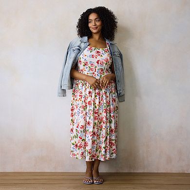 Plus Size LC Lauren Conrad Seamed Bodice Midi Dress