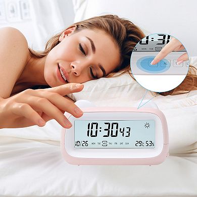 Digital Alarm Clock Backlight, Cartoon Design,Loud Wake-Up Sound for Bedroom/Dorm 6.1"x1.8"x3.7"