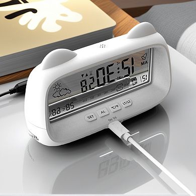 Digital Alarm Clock Backlight, Cartoon Design,Loud Wake-Up Sound for Bedroom/Dorm 6.1"x1.8"x3.7"