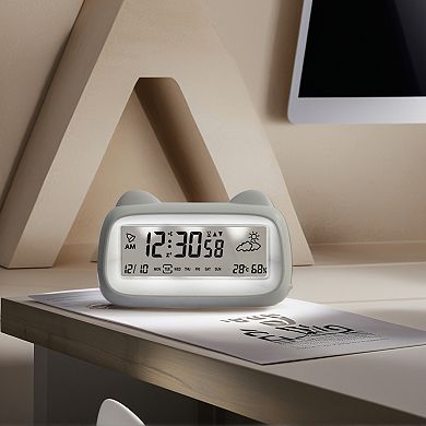 Digital Alarm Clock Backlight, Cartoon Design,Loud Wake-Up Sound for Bedroom/Dorm 6.1"x1.8"x3.7"