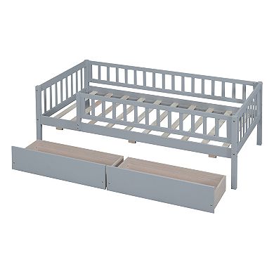 Whisen Multi-functional Design Wood Daybed with Two Drawers