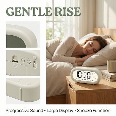 Loud Alarm Clock Three Alarms Battery Powered, Large LED Display for Bedroom 5.9"Lx1.77"Wx2.75"H