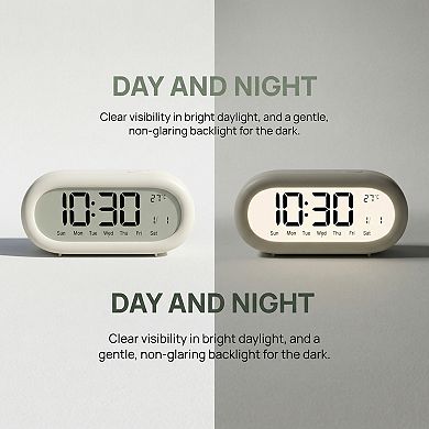 Loud Alarm Clock Three Alarms Battery Powered, Large LED Display for Bedroom 5.9"Lx1.77"Wx2.75"H
