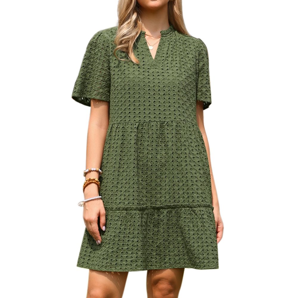 eyelet dresses women Bianca Green Dress 24.5 IN. J.McLaughlin Women's Newbury Eyelet Dress