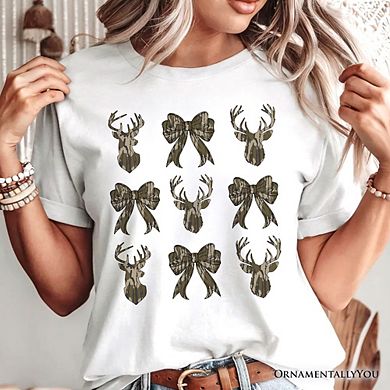 Coquette Deer Hunt T-Shirt, Camo Woodland Hunting Tee